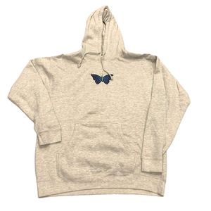 Independent Trading Company hoodie sweatshirt butterfly gray size XL